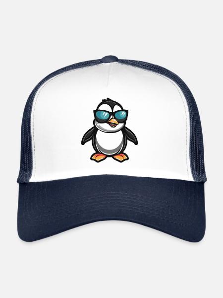 Penguin Cool Comic - Trucker Cap - white/navy - Front