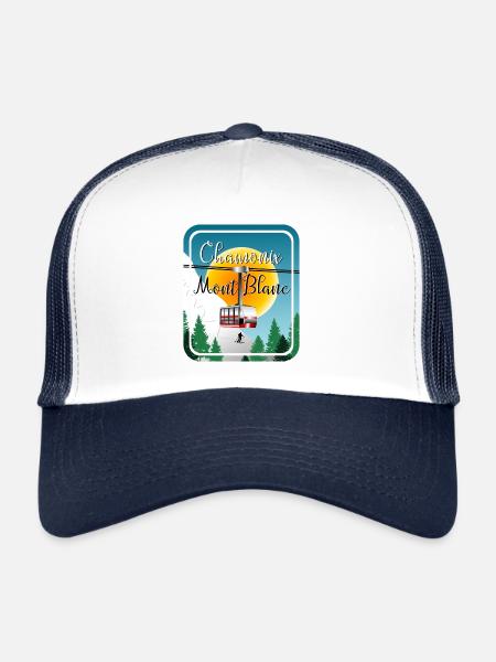 Skiing Mont Blanc - Trucker Cap - Weiß/Navy - Vorne
