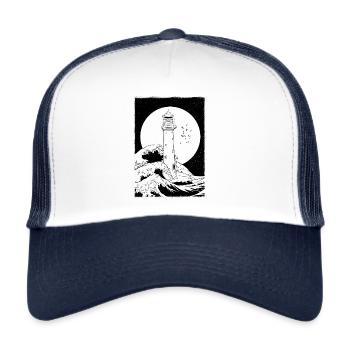 bell rock lighthouse black only shirt amazon - Trucker Cap - Weiß/Navy - Vorne