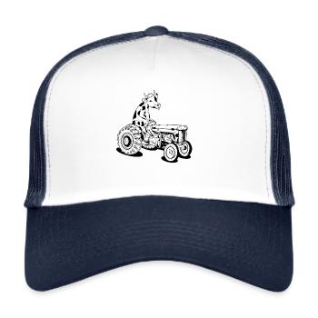 Cow driving a tractor - Trucker Cap - white/navy - Front