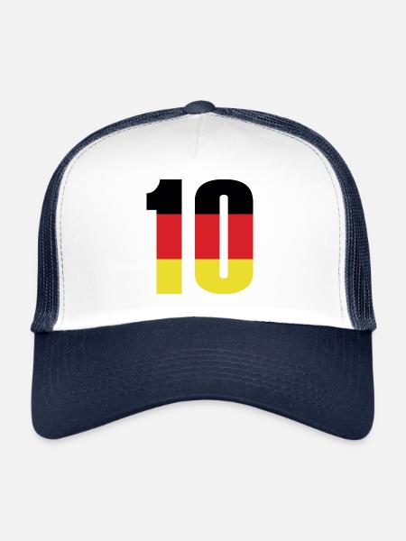 10 Number Germany Jersey - Trucker Cap - white/navy - Front