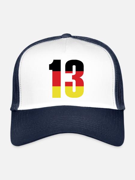Maillot 13 numéros Allemagne - Casquette trucker  - blanc/marine - Devant