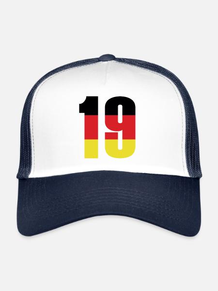19 Number Germany Jersey - Trucker Cap - white/navy - Front