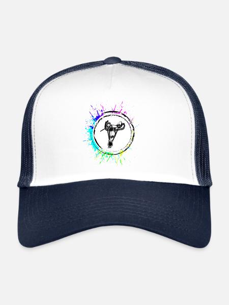 Icône de selle - Casquette trucker  - blanc/marine - Devant