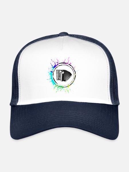 Musique d’accordéon - Casquette trucker  - blanc/marine - Devant