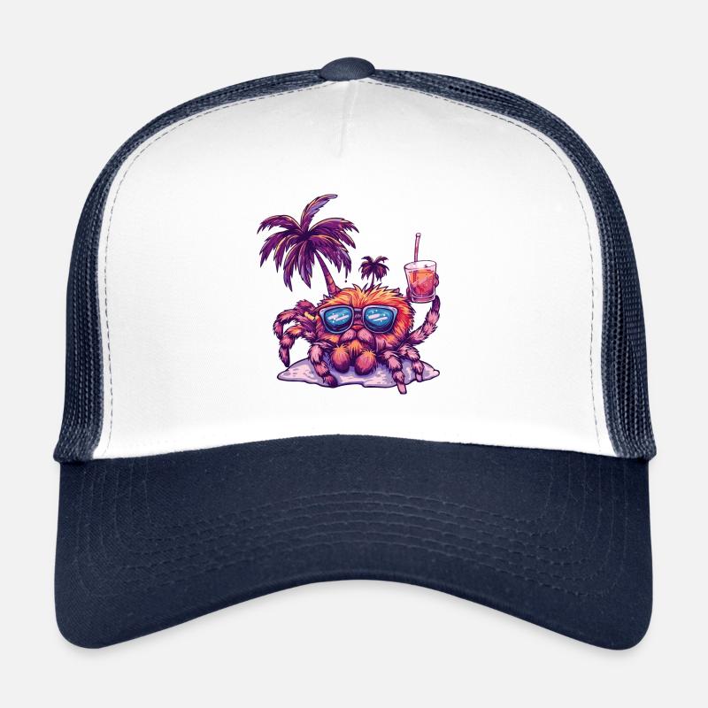 Tarantula Summer Beach Bande dessinée Casquette trucker 