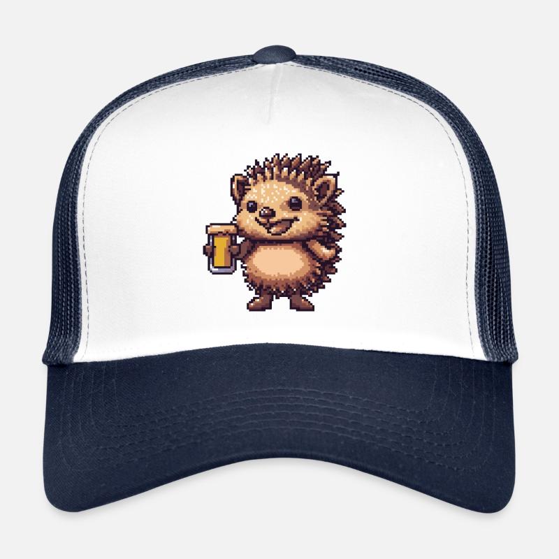 hérisson bière pixel Casquette trucker 