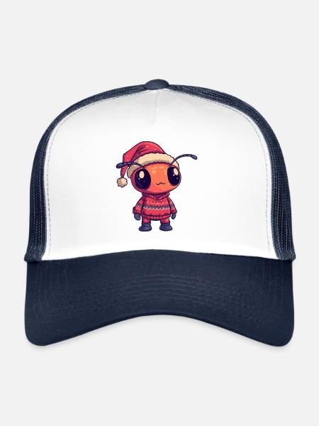 Bande dessinée de Noël Ant - Casquette trucker  - blanc/marine - Devant
