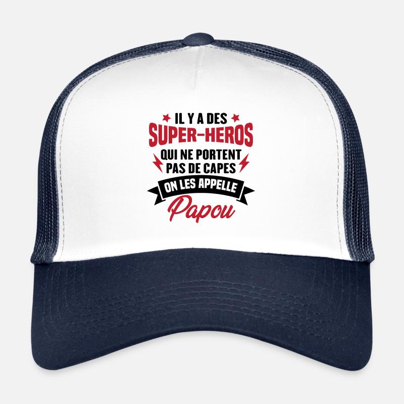 Papou super héros cadeau grand-père Casquette trucker 