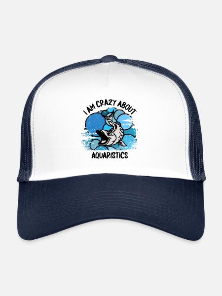 Aquarium Aquarianer Fische Zierfische Aquaristik - Trucker Cap - Weiß/Navy - Vorne