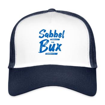 Sabbelbüx Plattdeutsch blau - Trucker Cap - Weiß/Navy - Vorne