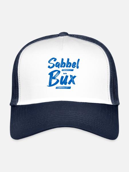 Sabbelbüx Plattdeutsch blau - Trucker Cap - Weiß/Navy - Vorne