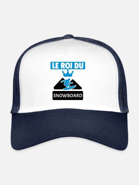 Le Roi du Snowboard - Casquette trucker  - blanc/marine - Devant