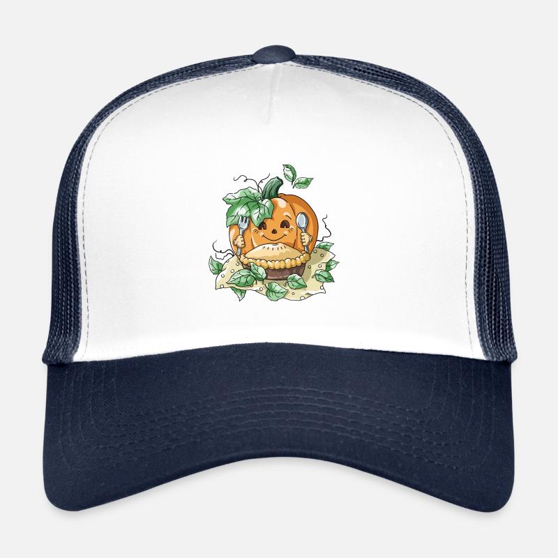 Citrouille d'Halloween - Casquette trucker  - blanc/marine