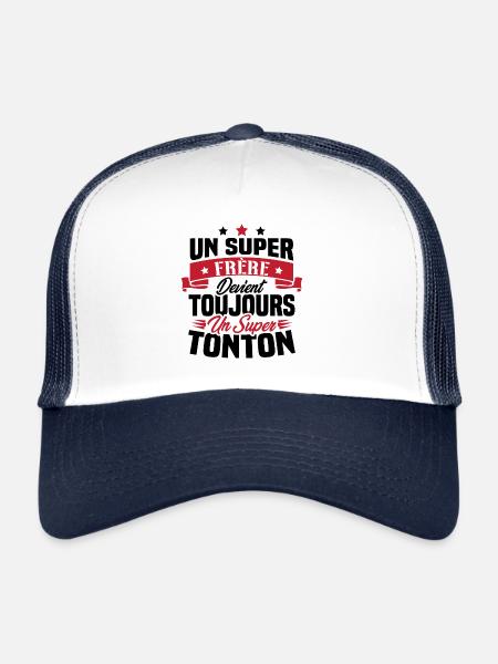 Un super frère devient toujours un super tonton - Casquette trucker  - blanc/marine - Devant