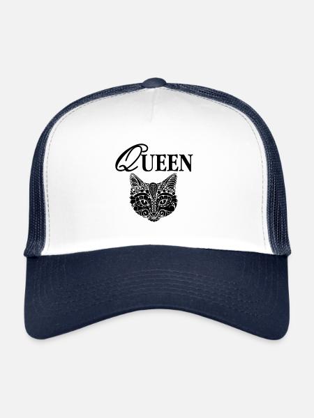 Cats summer funny suitcase kitten gift - Trucker Cap - white/navy - Front