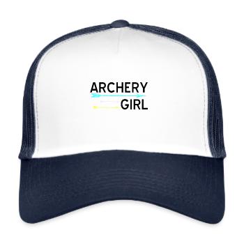 Bogenschießen - Trucker Cap - Weiß/Navy - Vorne