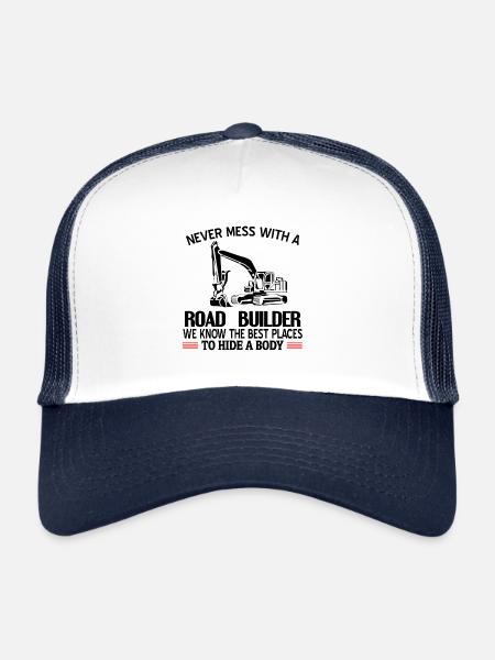road builders - Trucker Cap - white/navy - Front