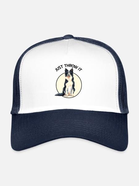 Border Collie - Trucker Cap - white/navy - Front
