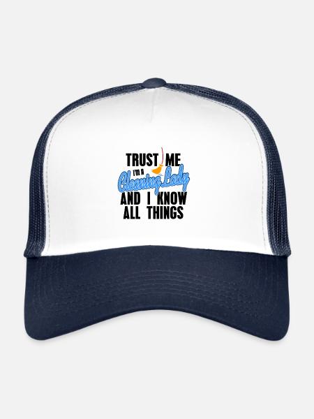 Cleaning lady gift - Trucker Cap - white/navy - Front