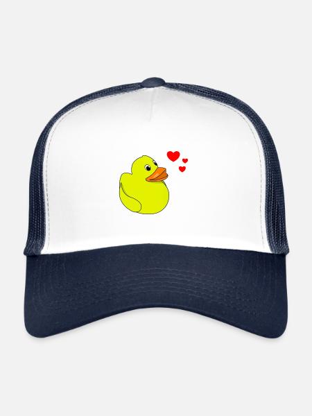 Canard grinçant Saint-Valentin - Casquette trucker  - blanc/marine - Devant