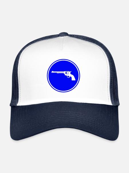 pistolet d’arme - Casquette trucker  - blanc/marine - Devant