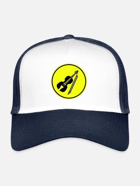 Symbole de l’icône du violon - Casquette trucker  - blanc/marine - Devant