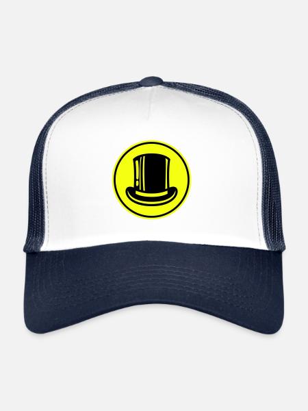 Cylindre de toilettage - Casquette trucker  - blanc/marine - Devant