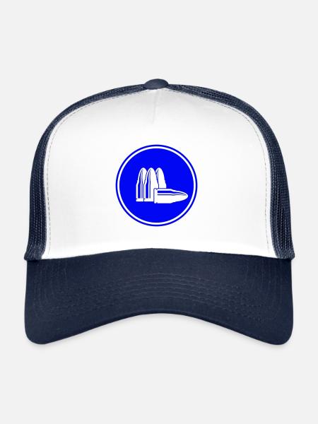 Icône de cartouche - Casquette trucker  - blanc/marine - Devant