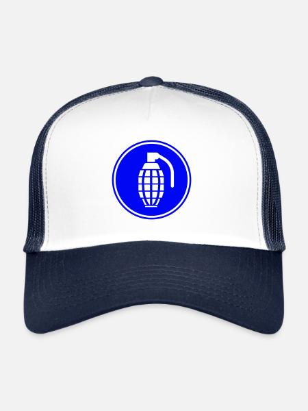 Grenade weapon icon - Trucker Cap - white/navy - Front