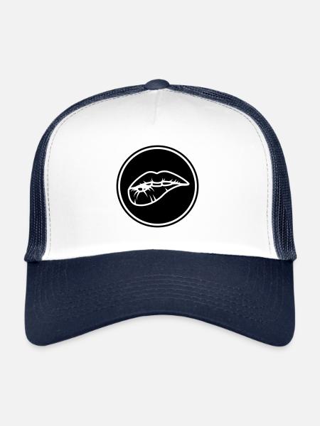 Lèvres - Casquette trucker  - blanc/marine - Devant