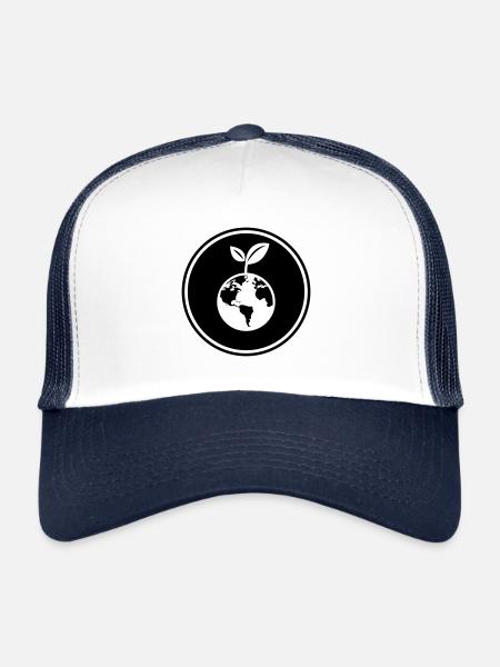 Planète Terre - Casquette trucker  - blanc/marine - Devant