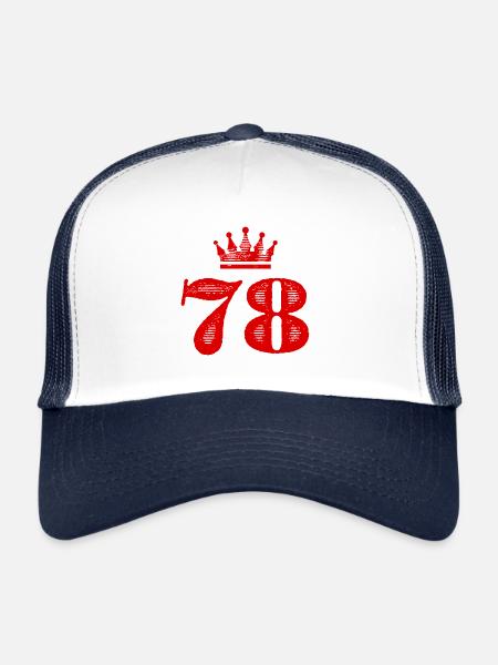 78 Number crown - Trucker Cap - white/navy - Front