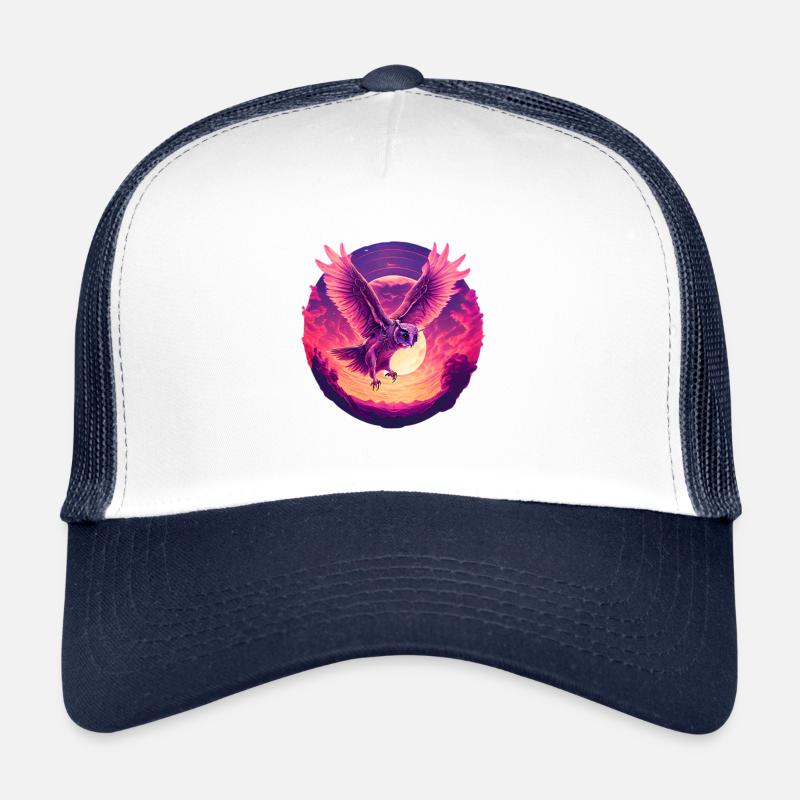 Wunderschöne Eule im Wonnenuntergang Trucker Cap