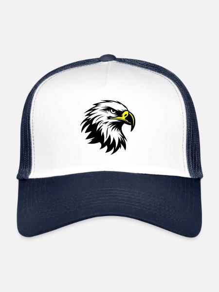 Eagle Head Silhouette - Trucker Cap - white/navy - Front