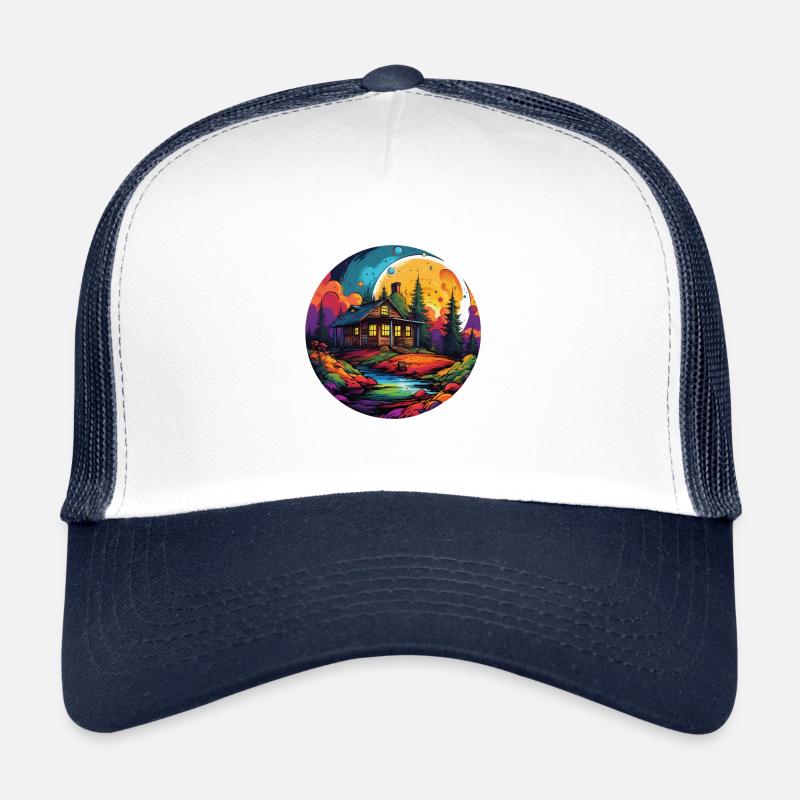 Tiny House - Cabane forestière - Casquette trucker  - blanc/marine