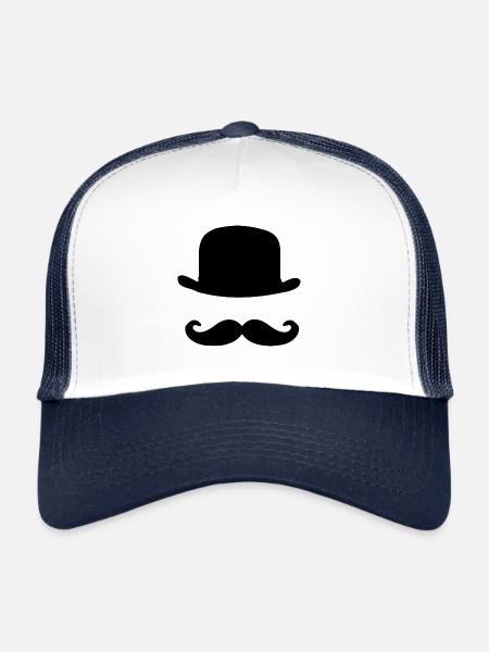 hipster - Trucker Cap - white/navy - Front