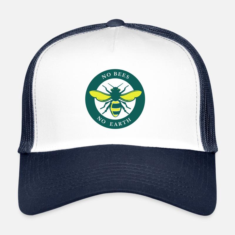 No Bees, No Earth - Trucker Cap - white/navy
