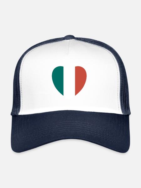 Italy heart love country homeland - Trucker Cap - white/navy - Front