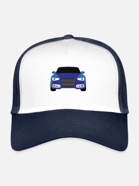 Blue car graphic design - Trucker Cap - white/navy - Front