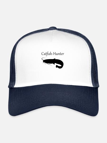 poisson-chat - Casquette trucker  - blanc/marine - Devant