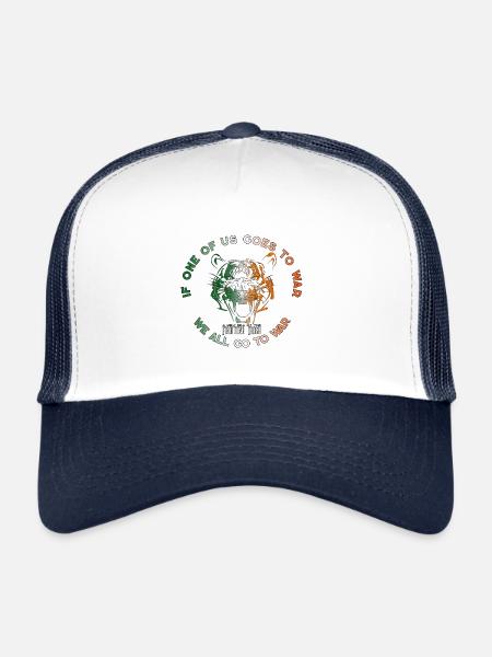 Combattre le tigre irlandais l'un de nous Nous partons tous en Irlande - Casquette trucker  - blanc/marine - Devant