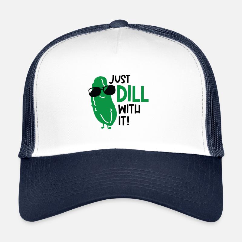 Idée cadeau concombre - Casquette trucker - blanc/marine