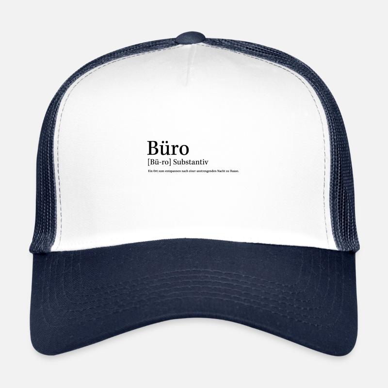 Lustiges Büro Boss Definition Chef Arbeit Geschenk - Trucker Cap - Weiß/Navy