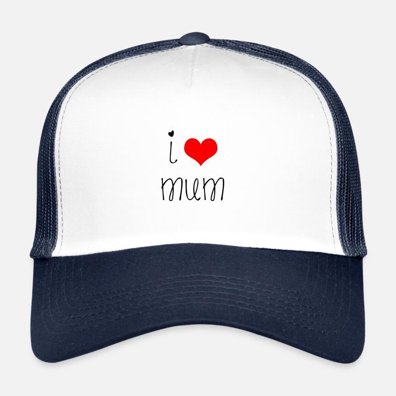 J'aime maman - Casquette trucker  - blanc/marine