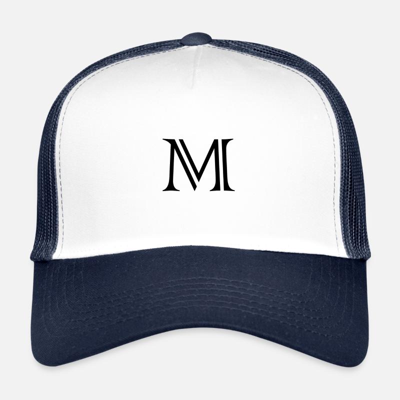 M letter black Trucker Cap