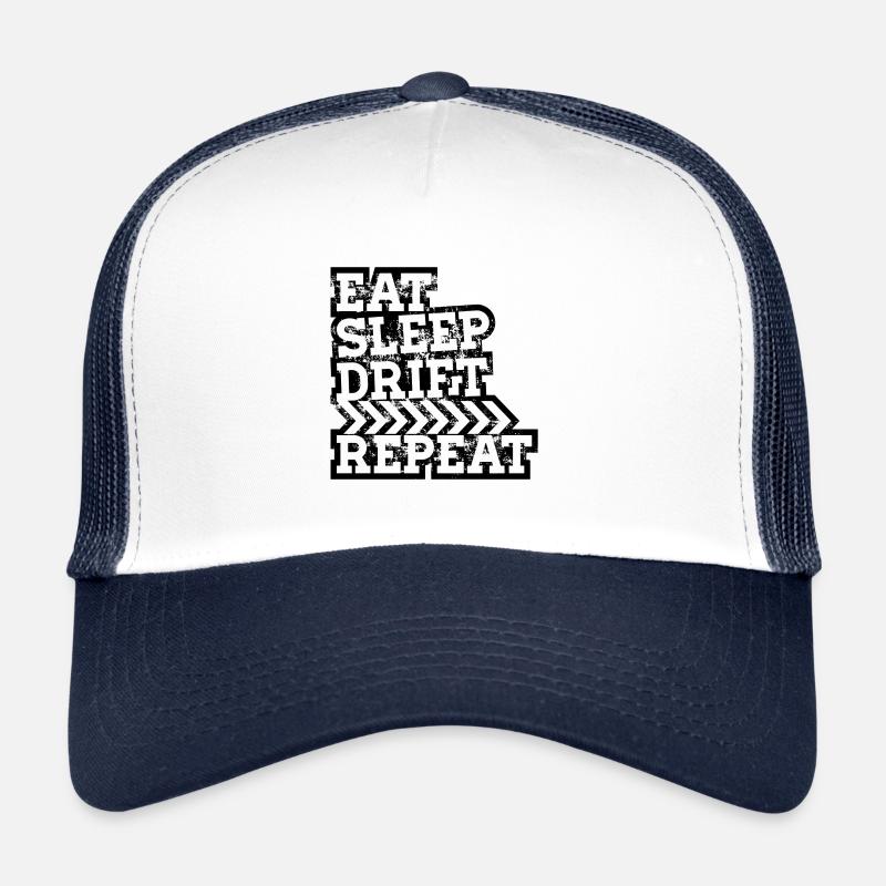 Manger Sommeil Dérive Répéter - Casquette trucker  - blanc/marine