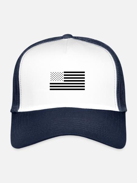 USA America flag États-Unis d'Amérique - Casquette trucker  - blanc/marine - Devant
