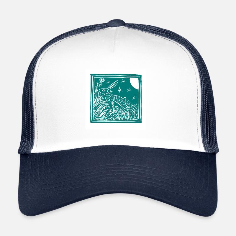 Linocut-Hase-Druck Trucker Cap