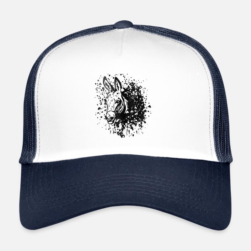 Donkey ink stain - Trucker Cap - white/navy